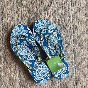 Vera Bradley Blue and White Floral Sandals